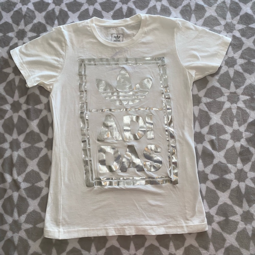 Adidas white tee